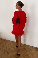 Flow Feather Knit Red