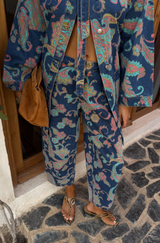 Paisley Barrel Leg Denim
