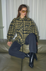 Kyel Check Tie Pleat Shirt