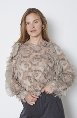 Syra Structure Blouse Walnut