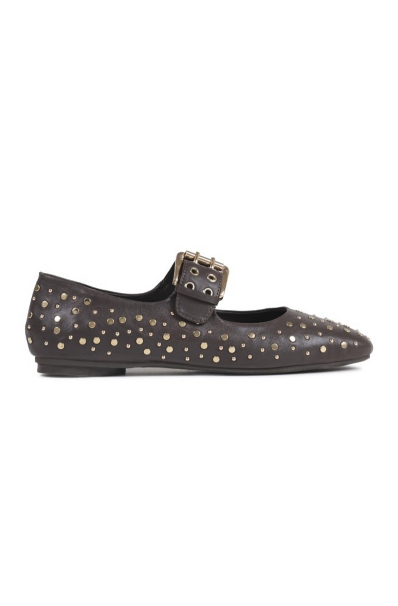 Alora Brown Leather Ballet Flat