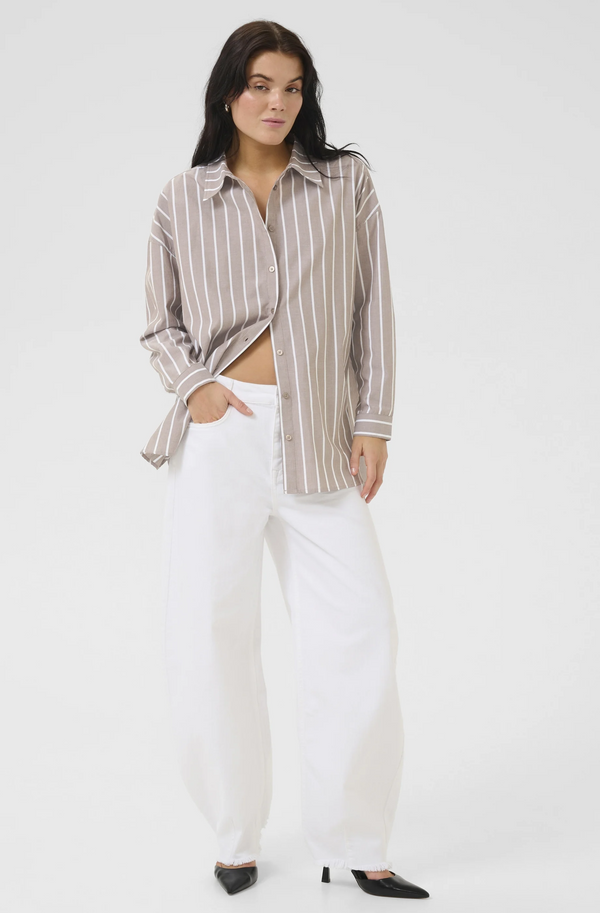 Kiona Striped Shirt Brown