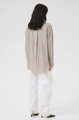 Kiona Striped Shirt Brown
