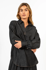 Ellis Denim Shirt BLUE/BLACK