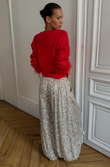 Flow Feather Knit Red
