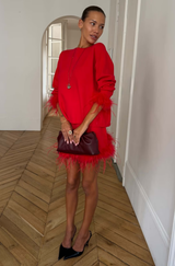 Flow Feather Knit Red