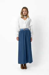 Ellis Denim Skirt Mid Blue