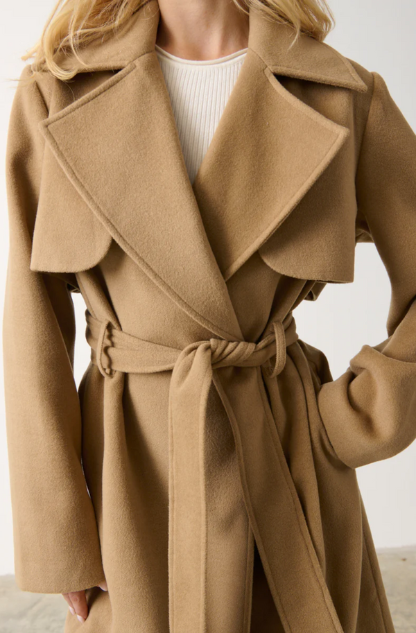 Beige Logan Felted Trench