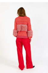 Multi knit cardigan with loops