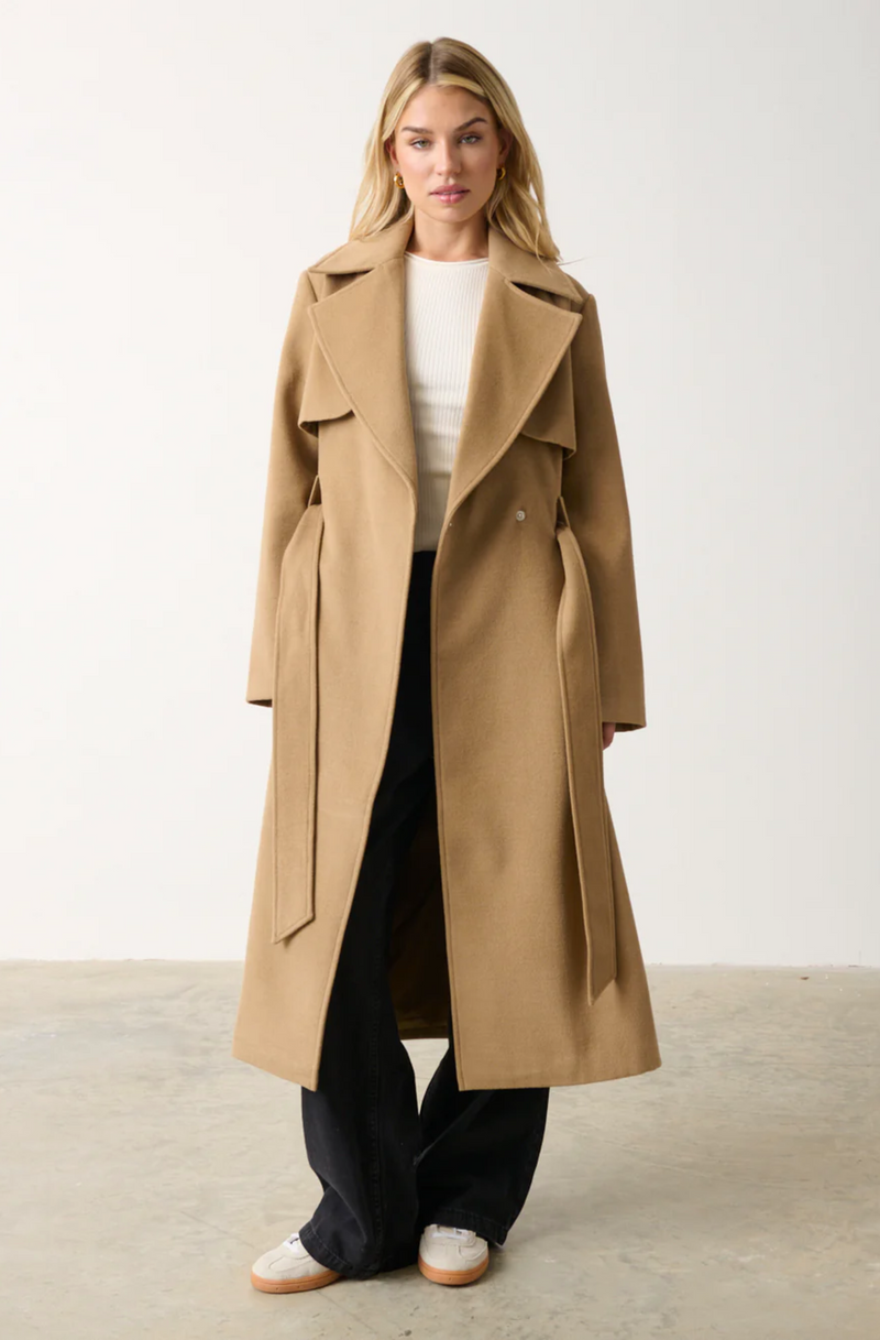 Beige Logan Felted Trench
