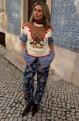 Paisley Barrel Leg Denim