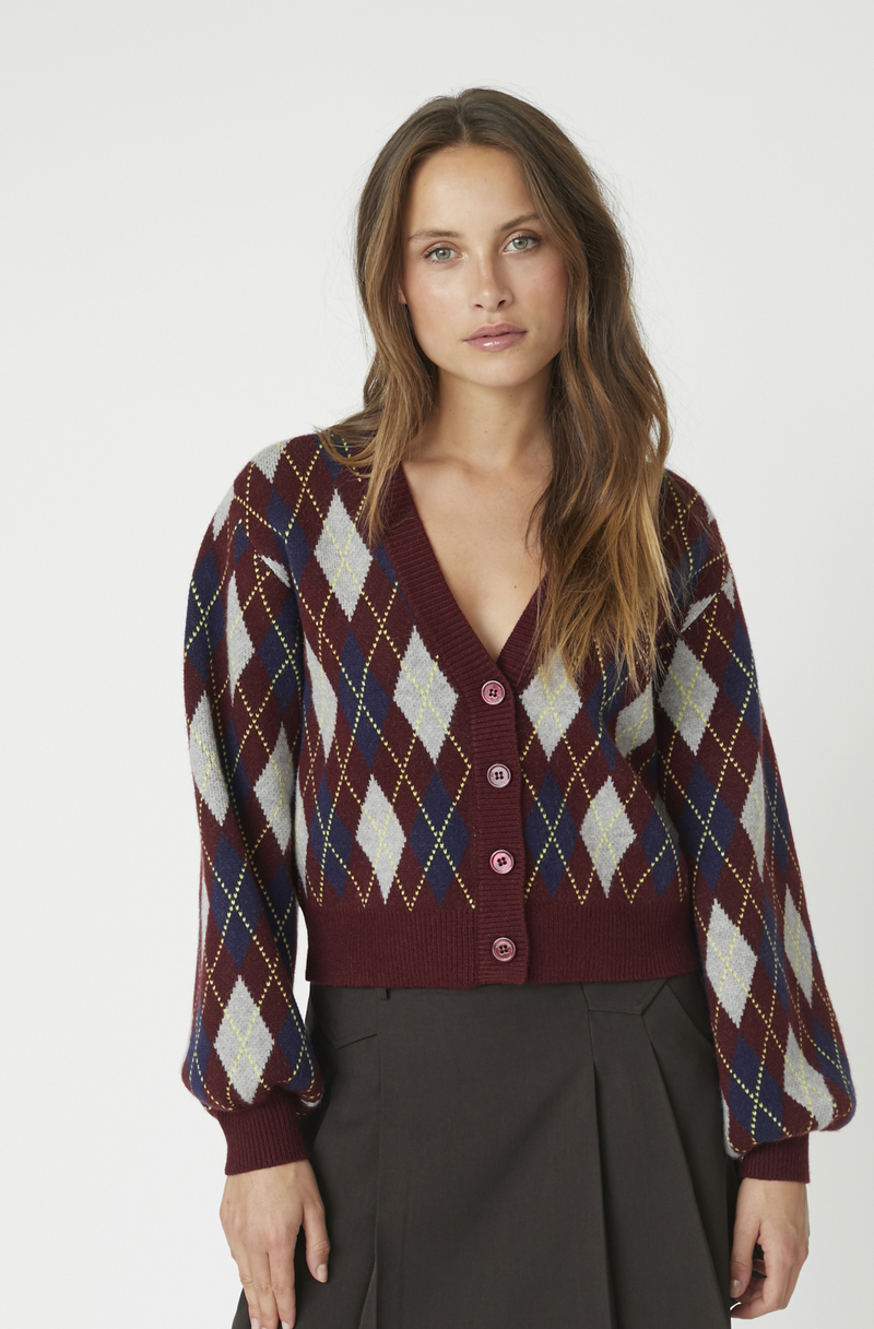 Row Check Cardigan
