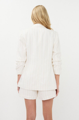 Indie Linen Strip Blazer