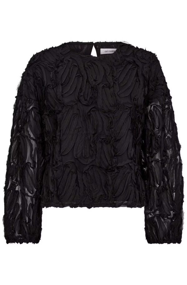 Shania Fluffy Blouse Black