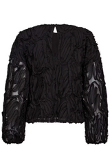 Shania Fluffy Blouse Black