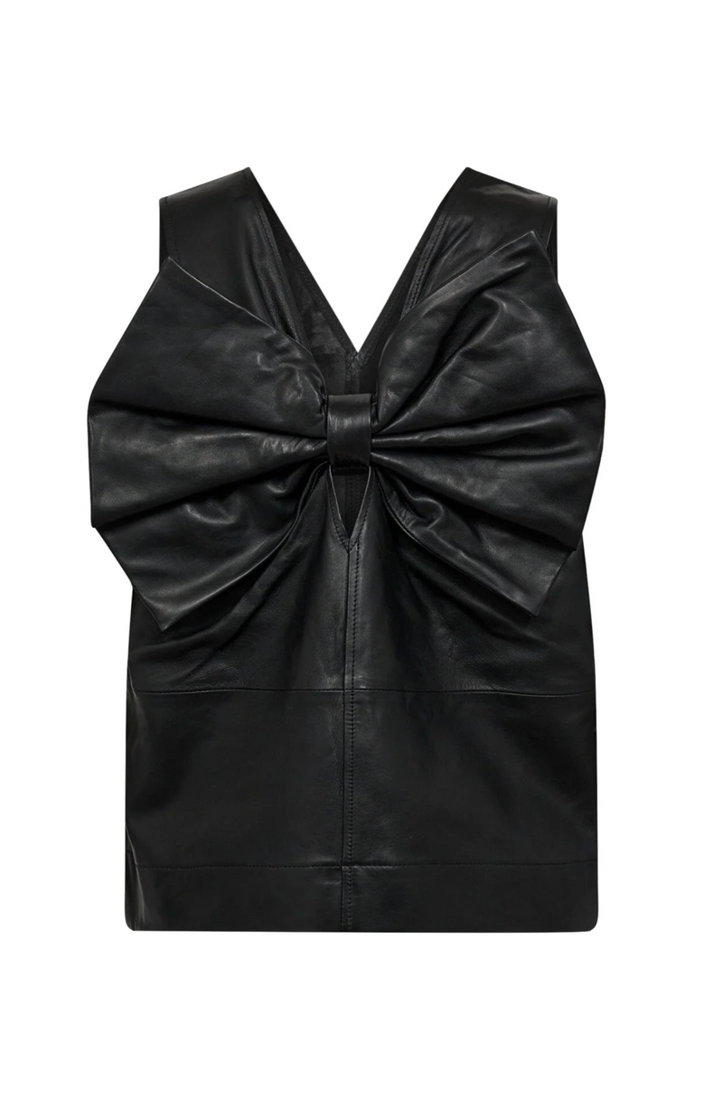 Phoebe leather bow top