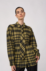 Kyel Check Tie Pleat Shirt