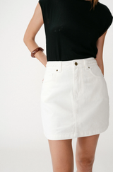 Whitney Creme Denim Skirt