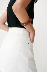 Whitney Creme Denim Skirt