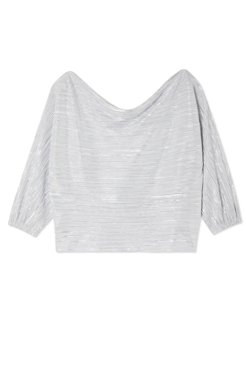 Tilly Plisse Top Silver