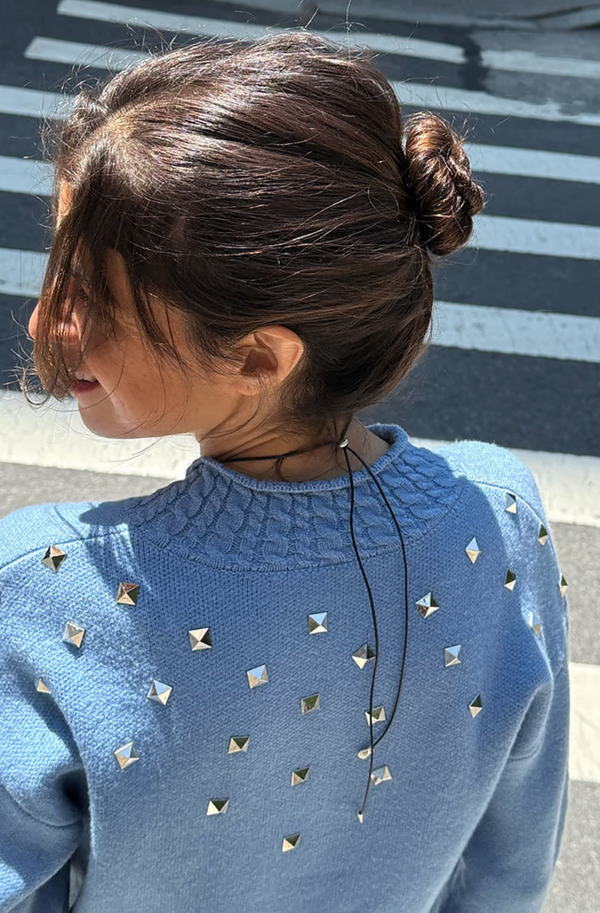 Ice Blue Studded Cardigan