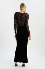 Helenie Velour Lace Maxi