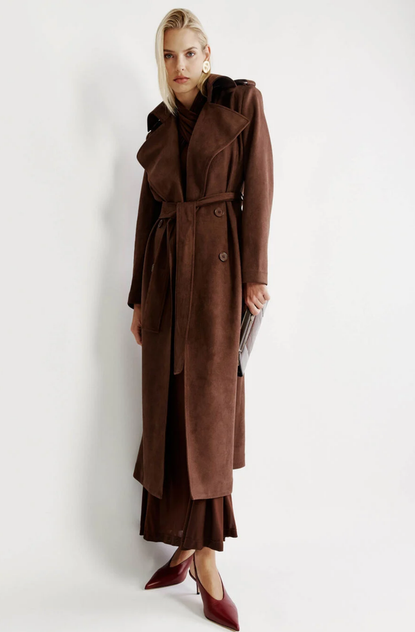 Kira Vegan Suede Trench