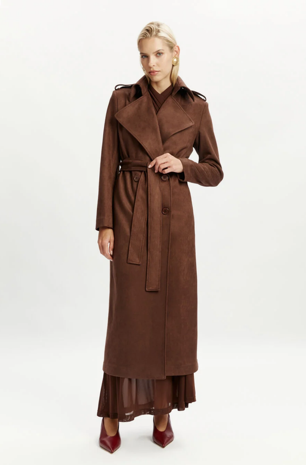 Kira Vegan Suede Trench