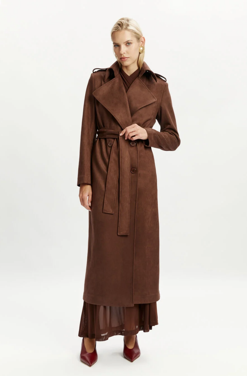 Kira Vegan Suede Trench