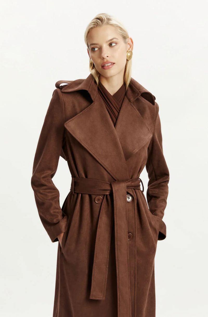 Kira Vegan Suede Trench