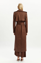 Kira Vegan Suede Trench