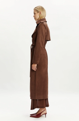 Kira Vegan Suede Trench