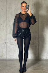 Sequin Hotpants Black