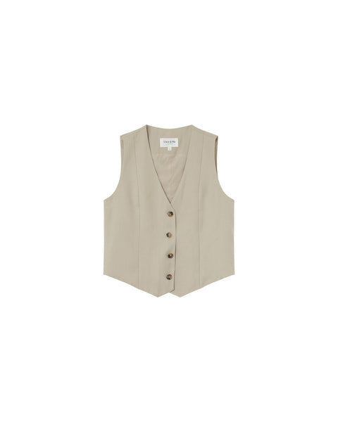 Mathieu Waistcoat Beige