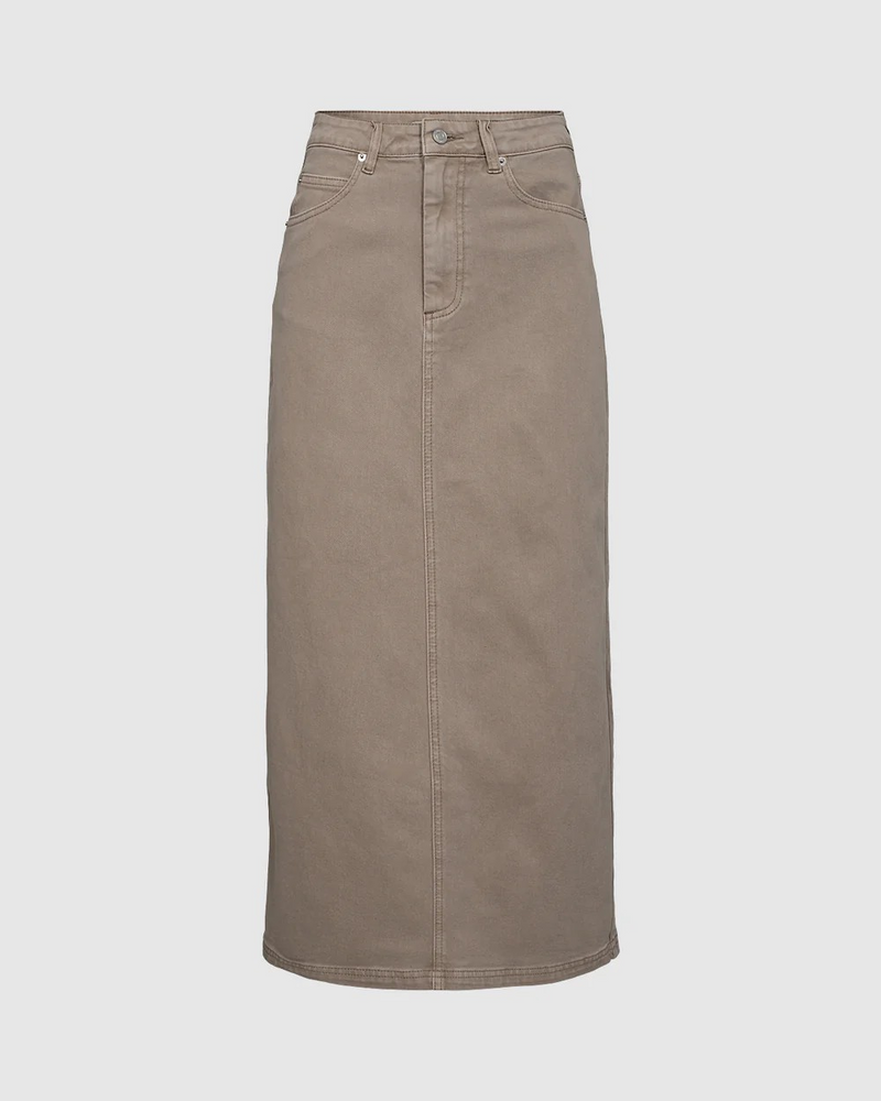 Siara Denim Skirt Beige