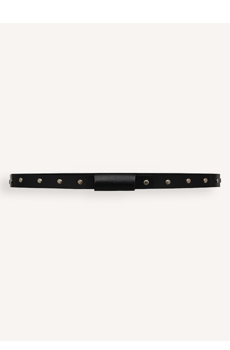 Tonna Black Leather Stud Belt