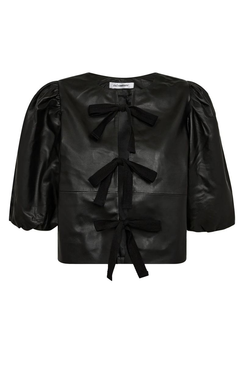 Leather Bow Blouse