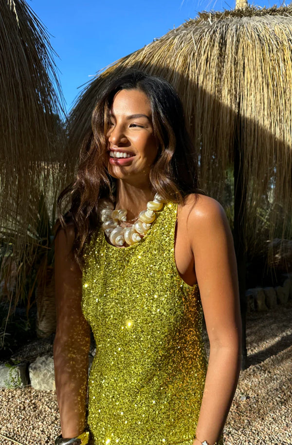 Lime Sequin Tank