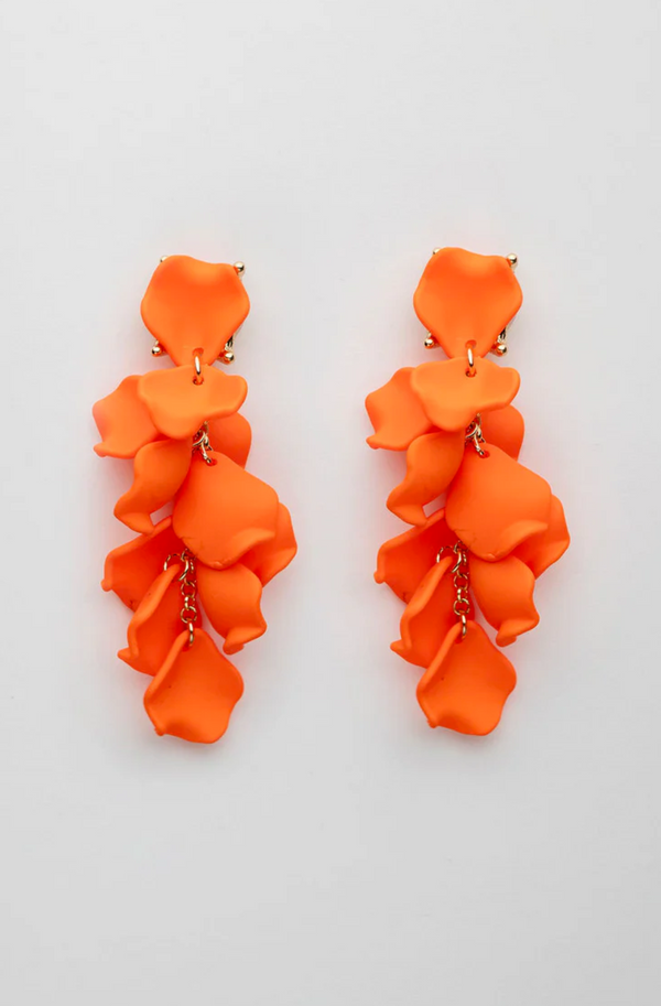 leaf earrings mini orange