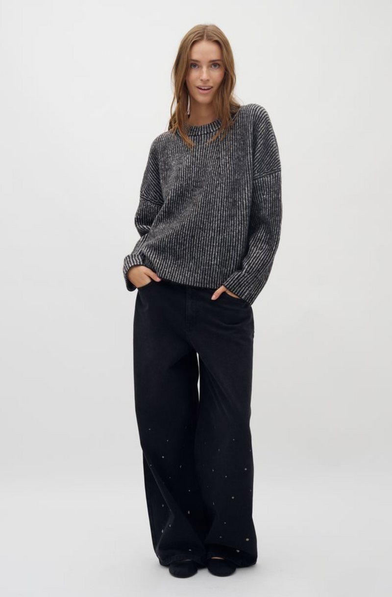 Gillian Contrast Knit Black