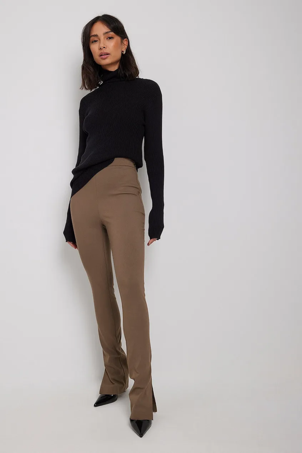 Axel Slit Trousers Brown