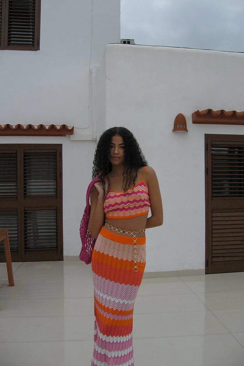 Pattern Striped Knitted Top
