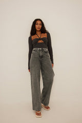 Tie Neck Long Sleeve Top